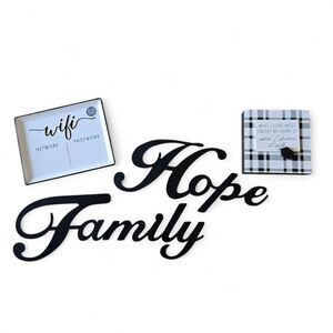 Black & White Home Wall Decor Set – Modern Farmhouse Style